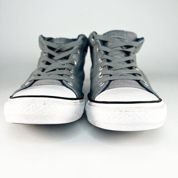 Converse Chuck Taylor Street Mid Leather Sneakers Shoes Grey Men 11 - Picture 2 of 15